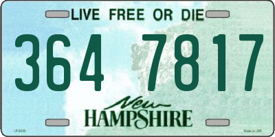 NH license plate 3647817