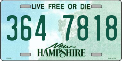 NH license plate 3647818