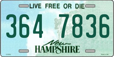 NH license plate 3647836