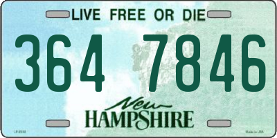 NH license plate 3647846