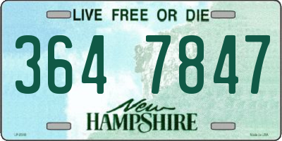 NH license plate 3647847