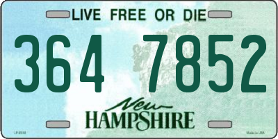 NH license plate 3647852