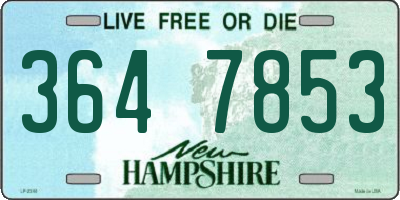 NH license plate 3647853