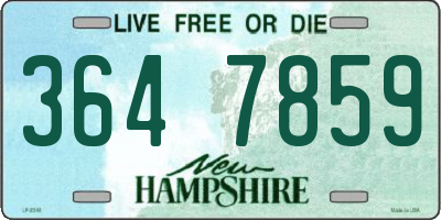 NH license plate 3647859