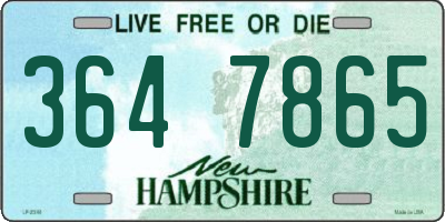 NH license plate 3647865