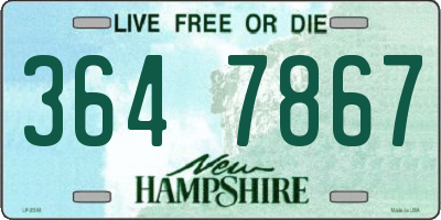 NH license plate 3647867