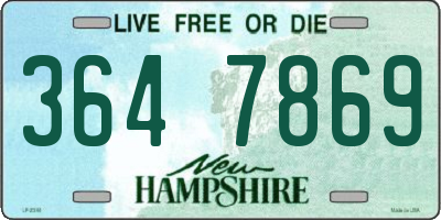 NH license plate 3647869