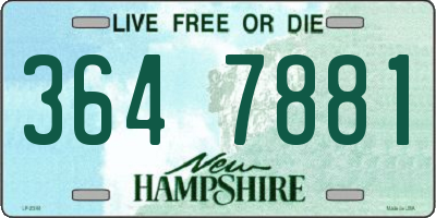 NH license plate 3647881