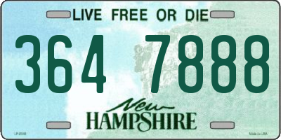 NH license plate 3647888