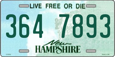 NH license plate 3647893