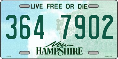 NH license plate 3647902