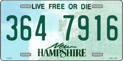 NH license plate 3647916