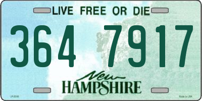 NH license plate 3647917