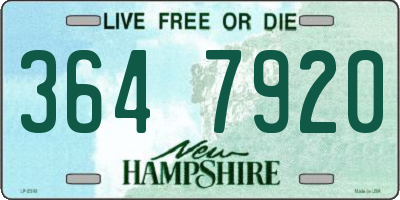 NH license plate 3647920