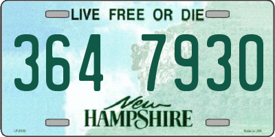 NH license plate 3647930