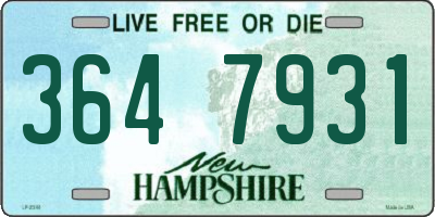 NH license plate 3647931