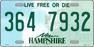 NH license plate 3647932