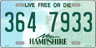 NH license plate 3647933