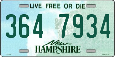 NH license plate 3647934