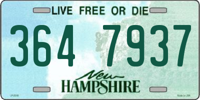 NH license plate 3647937