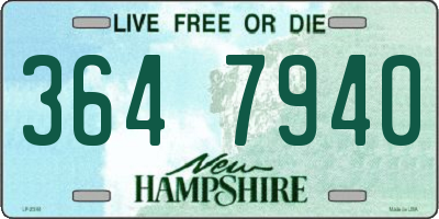 NH license plate 3647940