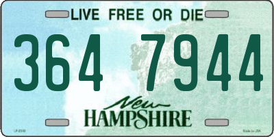 NH license plate 3647944