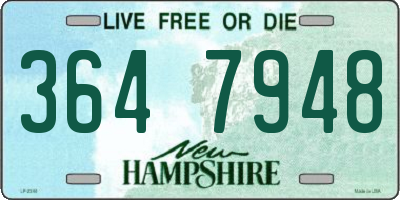 NH license plate 3647948