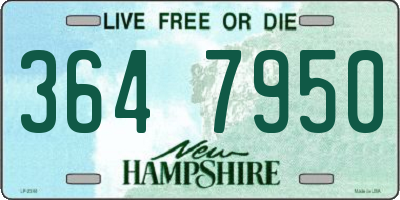 NH license plate 3647950