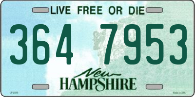NH license plate 3647953