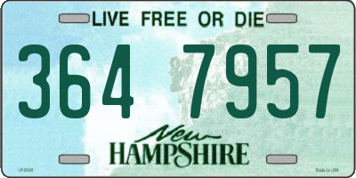 NH license plate 3647957