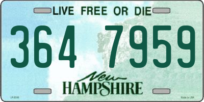 NH license plate 3647959