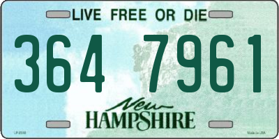 NH license plate 3647961