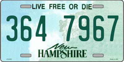 NH license plate 3647967