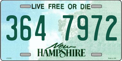 NH license plate 3647972