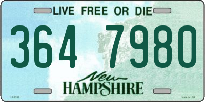 NH license plate 3647980