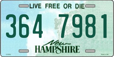 NH license plate 3647981