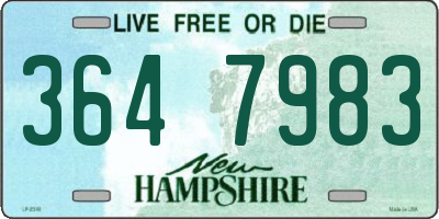 NH license plate 3647983