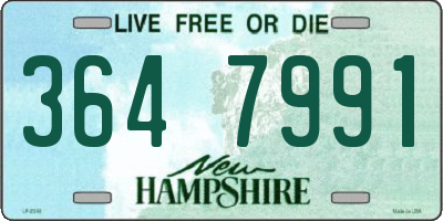 NH license plate 3647991