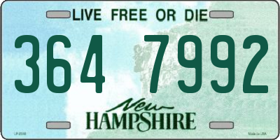 NH license plate 3647992