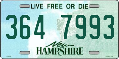 NH license plate 3647993