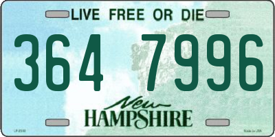 NH license plate 3647996