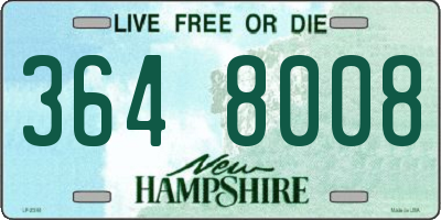 NH license plate 3648008