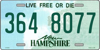 NH license plate 3648077