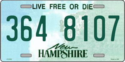NH license plate 3648107