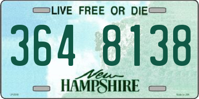 NH license plate 3648138