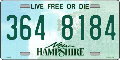 NH license plate 3648184