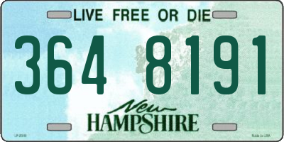 NH license plate 3648191