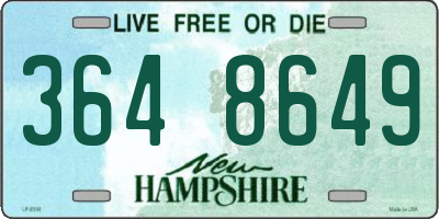NH license plate 3648649