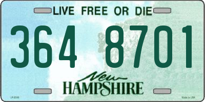 NH license plate 3648701