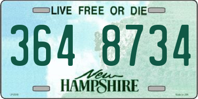 NH license plate 3648734